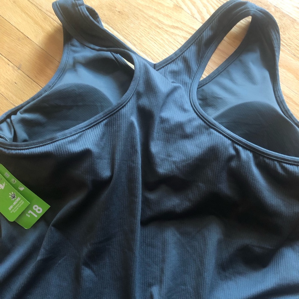 Women’s Ribbed Racerback Tank Top - khaki - Picture 4 of 4